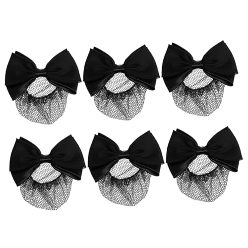 Beaupretty 6 Stück Teiliges Haarnetz für Dutt mit Schleife Feines Mesh Elastisch Stabiler Geeignet für Damen Beruf und Alltag Charmantes Haar Accessoire für Formelle und Anlässe von Beaupretty
