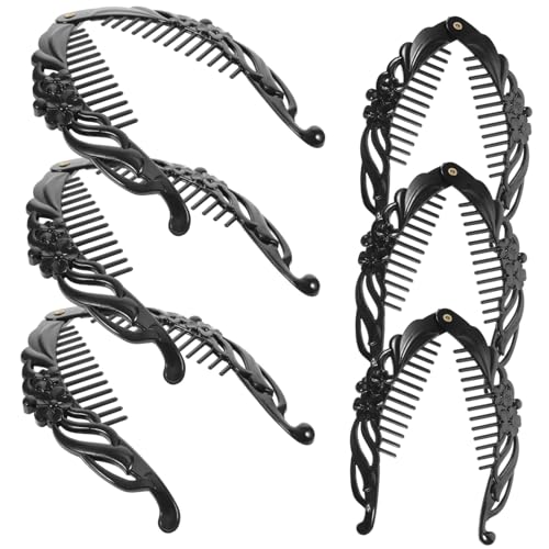 Beaupretty 6 Stück Teiliges Haarschmuck Damen Haarklammern mit Floraler Verzierung Schwarze Fischform Haarclips Zwei Leicht Sicher und Schonend für Tägliches Styling und Reisen von Beaupretty