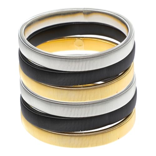 Beaupretty 6 Stück Teiliges Herren Metall Ärmelhalter Shirt Garters Elastische Manschetten Armbänder in Schwarz Gold Silber für Business Büro Party und Hochzeit von Beaupretty