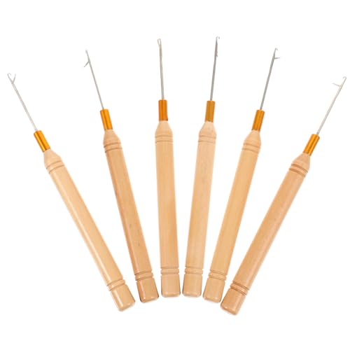 Beaupretty 6 Stück Teiliges Holzgriff Dreadlock Häkelnadeln für Zöpfe Einflechten Stabiles Leichtes Haarwerkzeug für Flechten und Haarverlängerungen Flexibel und Sicher für DIY und Profi von Beaupretty