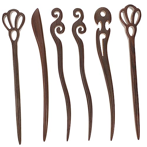 Beaupretty Holz Haarnadeln 6 Stück Handgefertigte Haarstäbchen Aus Holz Retro Chinesische Haarschmuck Für Frauen Und Mädchen Für Dutt Und Chignon Stilvolle Kopfbedeckung Für von Beaupretty
