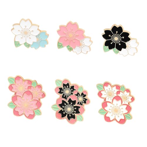 Beaupretty 6 Stück Teiliges Japanische Kirschblüten broschen aus Langlebiger Legierung Modische Schmuck broschennadeln für Frauen Vielseitig als Anstecknadeln für Kleidung Taschen Hochzeiten von Beaupretty