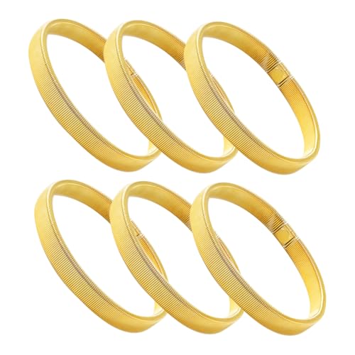 Beaupretty 6 Stück Teiliges Metall armreif Herren Elastische Verstellbare Frühling armspangen Rutschfeste Ärmelhalter Modische Manschettenarmbänder für Alltag und Büro von Beaupretty
