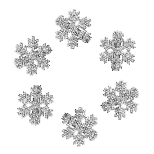 Beaupretty 6 Stück Teiliges Schneeflocken Haarspangen aus Silbernem Metall mit Funkelnden Strasssteinen Rutschfeste Alligator Clips für Damen und Mädchen Festliche Weihnachts Haaraccessoires von Beaupretty