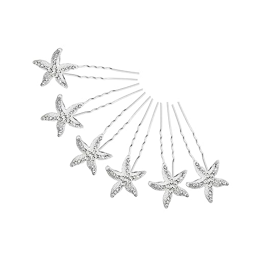 Beaupretty 6 Stück Teiliges Set U Förmige Braut Haarnadeln mit Seestern Design Handgefertigter Haarschmuck für Damen und Mädchen Elegant Leicht für Hochzeit Party Abend und Festliche Anlässe von Beaupretty