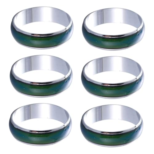 Beaupretty 6 Stück Teiliges Stimmungswechselnder Ringe Breit Farbwechselnde Emotion Ringe für Jungen und Mädchen Kindgerechte Innendurchmesser Langlebig und für Partys und Alltag von Beaupretty