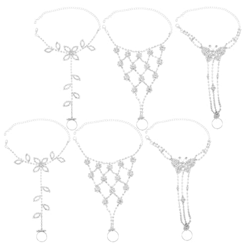 Beaupretty 6 Stück Teiliges Strass Fußkettchen für Damen Eleganter Barfuß Schmuck mit Funkelnden Kristallen für Strand Party Hochzeit und für Freundin und Frauen von Beaupretty