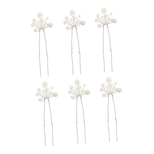 Beaupretty 6 Stück Teiliges U Förmiges Haarnadeln mit Künstlichen Perlen Braut Haarschmuck Handgefertigt Eleganter Haarspangen Schmuck für Damen Hochzeit Frisuren Zubehör von Beaupretty