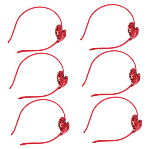 Beaupretty 6 Stück Teiliges Valentinstag Glitzer Herz Stirnband Herzförmige Haarreifen für Valentinstag Hochzeiten Geburtstagsfeiern und Fotoshootings Romantisches Accessoire von Beaupretty