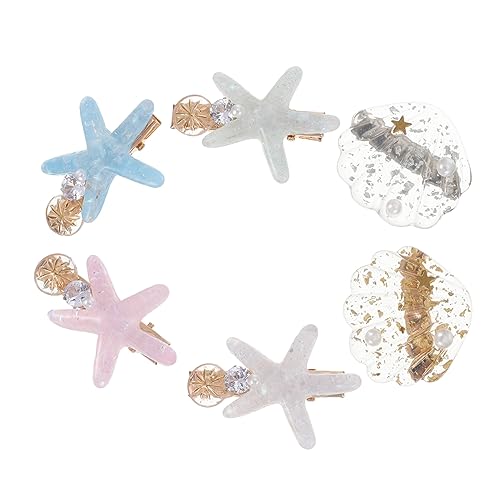 Beaupretty 6 Stück Teiliges und Seestern Haarclips für Mädchen Bunte Haarklammern aus Hochwertigem Material Schonend und Modisch für Partys Geburtstage und Festliche Anlässe von Beaupretty