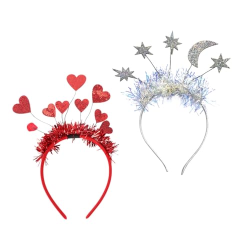 Beaupretty 6 Stk Valentinstag Stirnband Leuchtendes Herz-stirnband Liebe Lustiges Stirnband Lametta-herz-stirnband Valentinstag-kostüm-stirnband Pailletten Haarnadel Grüße Leder Fräulein von Beaupretty