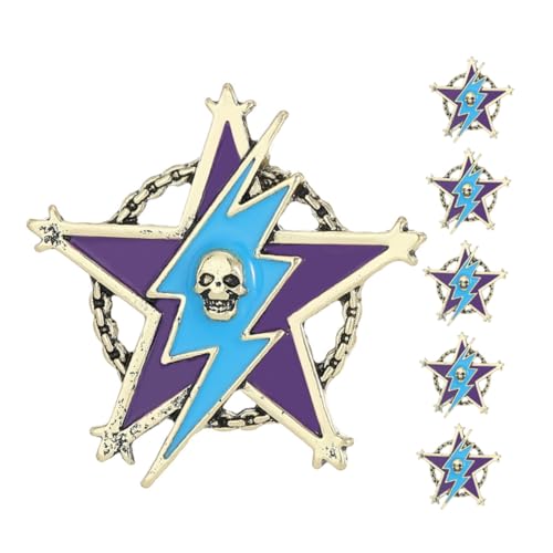 Beaupretty 6 Stück Vintage Fünf Punkte Stern Anstecknadeln aus Metall Retro Herren Anzug Brosche Langlebiges Verblassungsresistentes Design Sicherer Halt für Jacken Mäntel und Taschen von Beaupretty