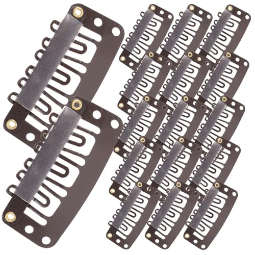Beaupretty 60 Stück Haarverlängerungs Clips für Damen Clips zum Fixieren von Perücken Geeignet für Perücken und Hüte Tiefbraun von Beaupretty