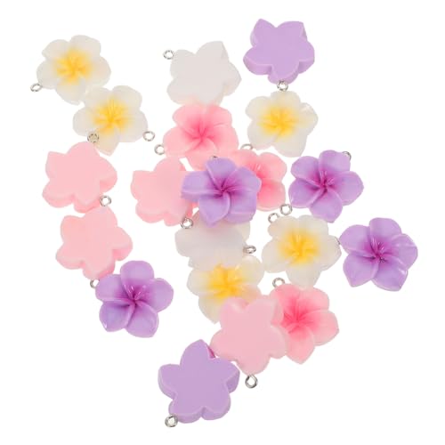 Beaupretty 60 Stück Mini Resin Blumenanhänger Fünfblättriger Plumeria Anhänger Bunte Tropische Schmuckanhänger für Armbänder Fußkettchen Haaraccessoires Sommerstil von Beaupretty