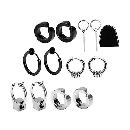 Beaupretty 6paare Herren Ohrclips Stilvolle Ohrclips Aus Edelstahl Punk Style Ohrschmuck Für Männer Mit Ohrlöchern Leicht Auszuziehen Geeignet Für Festivalpartys Alltag Und Kostümpartys von Beaupretty