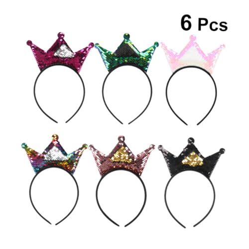 Beaupretty 6st 1. Geburtstag Hut Erste Geburtstagskrone Glitzerndes Haarband Kronenhaarband Cosplay Haarband Geburtstag Tiara Stirnband Pailletten-haarbänder Niedlich Baby Kleidung von Beaupretty