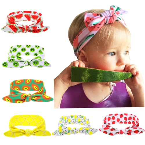 Beaupretty 6st Haarband Kinder Haarschmuck Haarband Aus Stoff Haargummis Für Kleinkinder Turban Geknotete Haarbänder Turbanstirnbänder Für Frauen Mädchen-hijab Schal Wassermelone Baby von Beaupretty