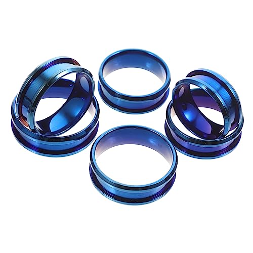Beaupretty 6stücke Edelstahl Finger Ring Rohlinge Glatte Ringe Diy Material Rillenfassungen Intarsienarbeit Einfacher Ring Inlay-ring Herstellung Von Ringschmuck von Beaupretty
