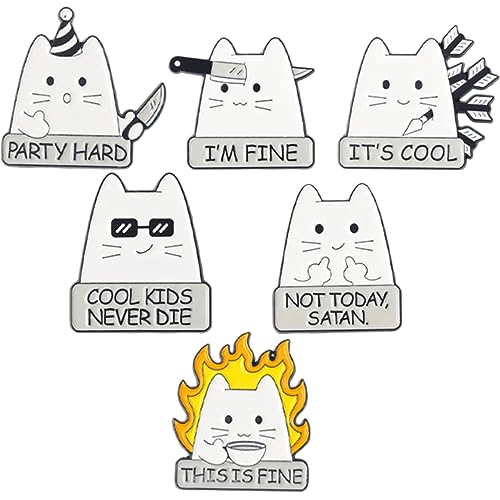 Beaupretty 6stücke Niedliche Katzen Broschen Anstecknadeln Aus Legierung Charmante Kleidung Accessoires Für Frauen Dekoration Für Jacken Taschen Und Hüte von Beaupretty