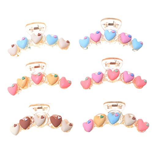 Beaupretty 6Stücke Herzförmige Haarklammern Teilig Große Haarklammern für Damen Rutschfeste Haarspangen Farben für Styling und Friseurbedarf Vielseitig von Beaupretty