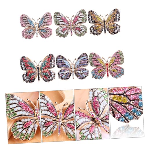 Beaupretty 6Stücke Bunte Strass Broschen für Damen Hübsche Brustnadel Legierung Farbige Accessoires für Kleidung Taschen Hüte Mädchen Dekoration von Beaupretty