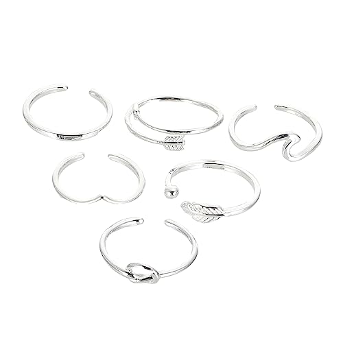 Beaupretty 6Stücke Teilige Verstellbare Knöchel Ringe Hochwertigem Silber für Frauen Stapelbare Ringe mit Elegantem Design Beaupretty 6Stücke Teilige Verstellbare Knöchel Ringe Hochwertigem Silber für Frauen Stapelbare Ringe mit Elegantem Design von Beaupretty