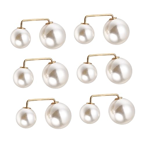 Beaupretty 6Stücke Teiliges Kunstperlen Broschen für Damen Emptied Clips Dekorative Spangen für Pullover Röcke Schals Accessoires zur Vermeidung von Beaupretty