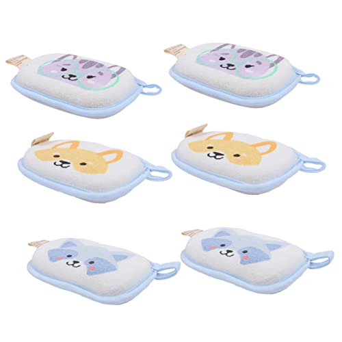 Beaupretty 6stücke Badeschwamm Aus Baumwolle Mit Cartoon-mustern Saugfähig Für Junge Mädchen Angenehm Zu Greifen Leicht Zu Reinigen Und Reißfest von Beaupretty