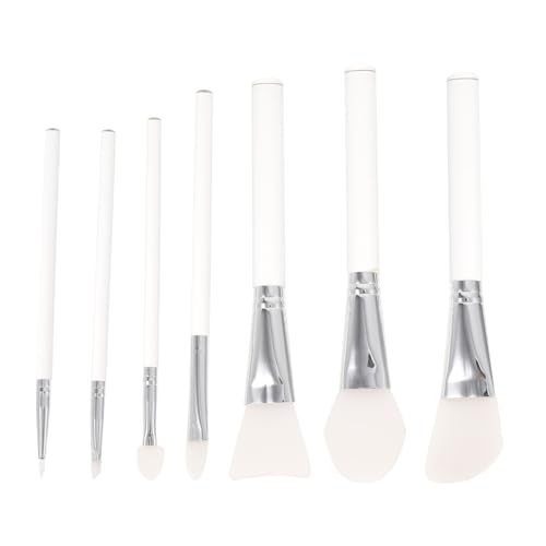Beaupretty 7 Stück Teiliges Make Up Pinselset mit Acrylgriff Silikonbeschichtete Kosmetikpinsel für Foundation Eyeliner und Lippen Wiederverwendbar Praktisch für Flüssige und Cremige von Beaupretty