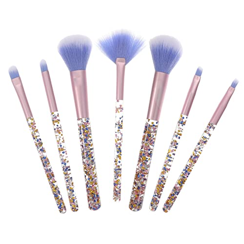 Beaupretty 7Stücke Teiliges Make Up Bürstenset mit Transparenten Kristallgriffen Kosmetikpinsel für Lidschatten und Mehr für Unterwegs Aufbewahrung Kleinen von Beaupretty