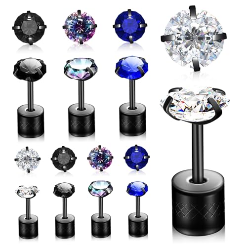 Beaupretty 8 Paare Ohrstecker Damen Herren Ohrschmuck mit Funkelnden Strasssteinen Langlebig Hautfreundlich Vielseitig Tragbar für Alltag Party und Festlichkeiten von Beaupretty