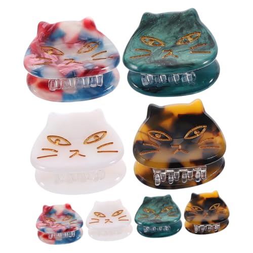 Beaupretty 8 Stck Teiliges Kleine Haarklammern mit Katzenmotiv Acetat Haarklaue Schmerzfreie Haarschmuckclips für Damen Sicherer bei Dünnem und Dickem Haar für Geburtstage und Hochzeiten von Beaupretty