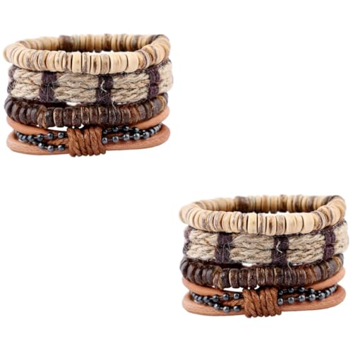 Beaupretty 8 Stk Armband Alte Armbänder Spiralförmige Haargummis Kleine Haargummis Schwänze Haargummis Haarschmuck Haargummis Für Frauen Deko Für Männer Geschenk Mann Kokosnussschale Leder von Beaupretty