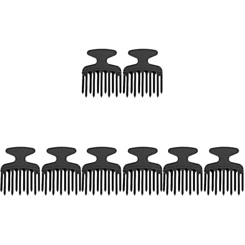 Beaupretty 8 Stück Formmassagegerät Wet Tool Braid Massage Lift Afro Wig Black Combs Brush Rib Fist Design Wide Grooming Thick Barber Blue Retro Oil Hair Double Curly Men Wide-Tooth von Beaupretty