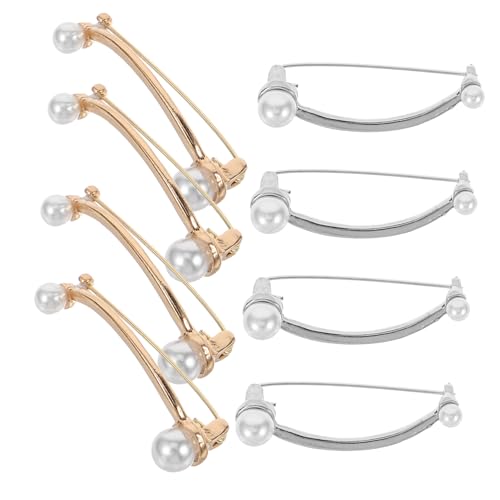 Beaupretty 8 Stück Perlen Broschen Sicherheitsnadeln für Kleidung Clips für Kleider und Shirts Elegantes Design Geeignet für Partys und Alltag Gold und Silber von Beaupretty