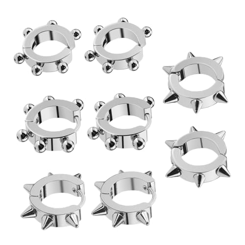 Beaupretty 8 Stück Teiliges Damen Titanstahl Ohrmanschetten mit Spitzen und Kugeln Clip Ohrringe ohne Ohrloch Langlebiger Schmuck für Teens und Frauen als zu Valentinstag und Geburtstag von Beaupretty