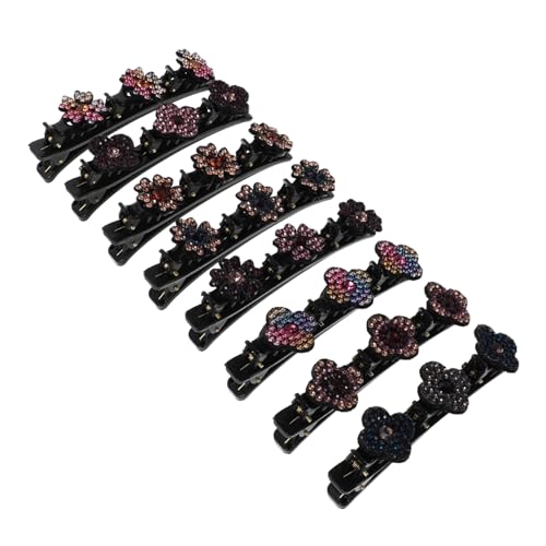 Beaupretty 8 Stück Teiliges Geflochtenes Haarspangen Funkelnden Strassblumen Modische Haarclips für Damen und Mädchen Zuverlässiger Griff für Haartypen Sanft zu Dünnem Haar zum Stylen und von Beaupretty