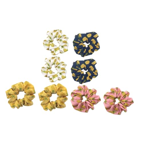 Beaupretty 8 Stück Teiliges Haargummi mit Süßem Ananas Muster Große Elastische Scrunchies für Mädchen und Frauen Haarbänder zum Einfachen Styling und Täglichem Haarschmuck Zufällige Farbe von Beaupretty