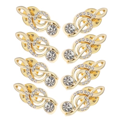 Beaupretty 8 Stück Teiliges Musiknoten-broschen mit Eleganten Strasssteinen Stabiles Leichtes Design Stil Sichere Anstecknadel für Hochzeit Schal Pullover Damen und Mädchen von Beaupretty