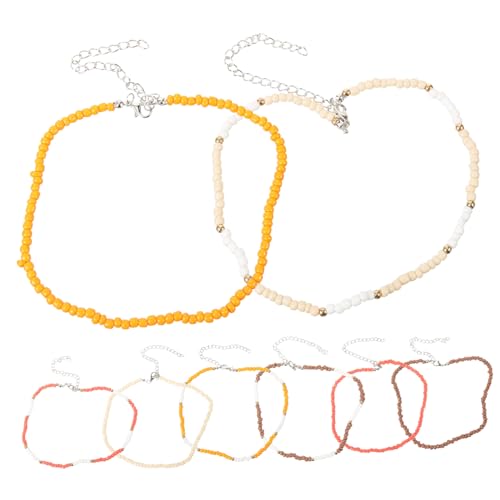 Beaupretty 8 Stück Teiliges Perlenkette Bunte Boho Halskette Handgefertigt Verstellbar Leicht Damen Schmuck Geschenk Valentinstag von Beaupretty