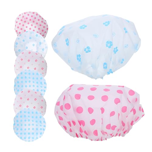 Beaupretty 8 Stück Teiliges Wasserdichtes EVA Duschhauben Elastischem Wiederverwendbare Badekappen für Damen Herren Vielseitig für Spa Küche Reisen Haarschutz gegen Öl und Feuchtigkeit von Beaupretty