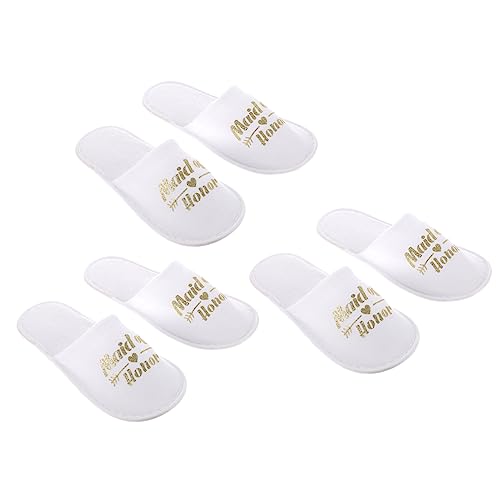 Beaupretty 9 Paare Brautjungfer Hausschuhe Frauen Spa Pantoffel Sandale Spa-hausschuhe Für Frauen Einmal Hausschuhe Pyjama-party-hausschuhe Weiße Badeschuhe Hochzeit Stoff Baotou Damen von Beaupretty