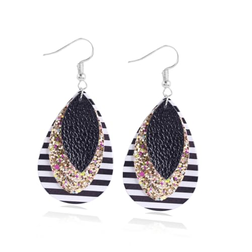 Beaupretty 9 Paare Ohranhänger Tropfenform mit Leoparden Schlangenmuster Leichte Kunstleder Eardrop Pendants für Party Festival Cosplay Modische Ohranhänger im Mix von Beaupretty