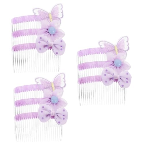 Beaupretty 9 Stk Tüll Schmetterling Haarspange Haarzubehör florale Haargabel Haarverzierung Haarkamm für Mädchen Haarkämme für dickes Haar Krawatte Haarschmuck Tuch umwickeln Kind Violett von Beaupretty