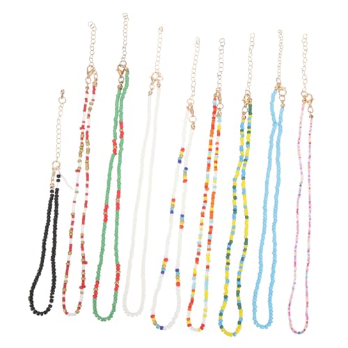 Beaupretty 9 Stück Teiliges Bohemian Perlen Choker Halskette für Frauen Farbenfroh für Besondere Anlässe Täglichen Gebrauch Hautfreundliches Material von Beaupretty