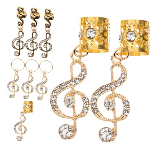 Beaupretty 9 Stück Teiliges Metall Haarschmuck für Zöpfe und Dreadlocks mit Musiknoten Robuste Haar Manschetten Glatte Kanten Einfache Anwendung Accessoires für Damen und Hip Hop Stil von Beaupretty