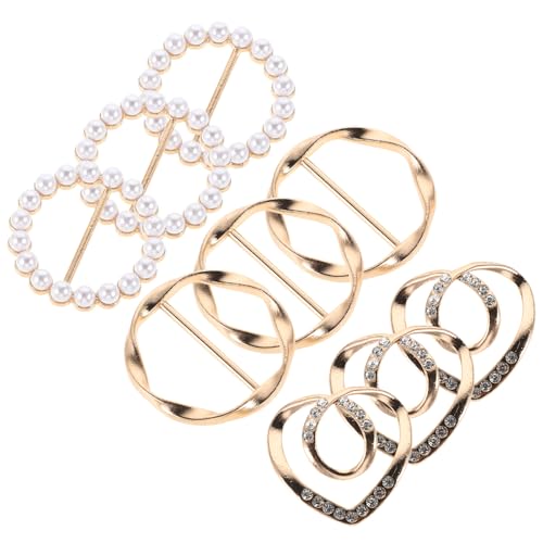 Beaupretty 9 Stück Teiliges Metall clips mit Strasssteinen und Perlen Vielseitige T shirt Schal ringe Robuste Kleidungsecken klammern zur Taillenanpassung für Damen Langlebig und Tragbar von Beaupretty