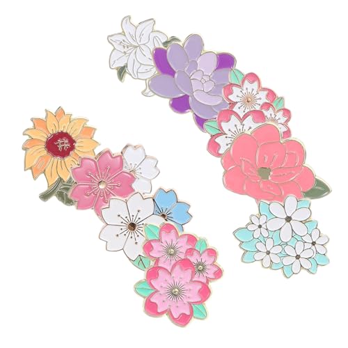 Beaupretty 9 Stück Teiliges Metall-emailleschilder Frühling Cartoon Broschen Pflanze Blumen Anstecker Zubehör für Kleidung Rucksäcke Hüte von Beaupretty