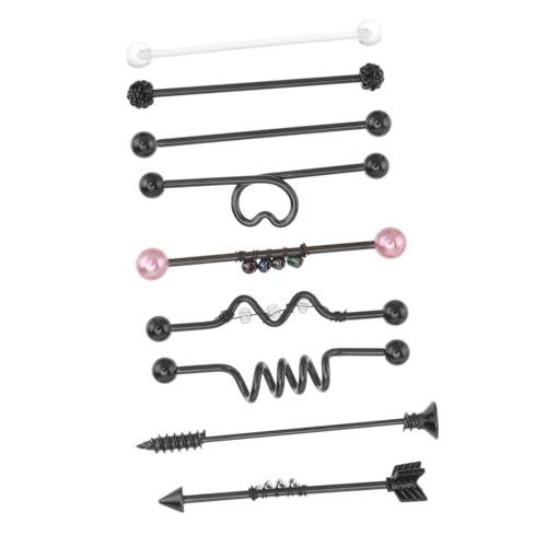 Beaupretty 9 Stück Teiliges Ohrstecker Set Damen Edelstahl Schwarz Industrial Piercing Ohrschmuck Lange Ohrhänger Modisch Vielseitig für Party und Alltag Beaupretty 9 Stück Teiliges Ohrstecker Set Damen Edelstahl Schwarz Industrial Piercing Ohrschmuck Lange Ohrhänger Modisch Vielseitig für Party und Alltag von Beaupretty