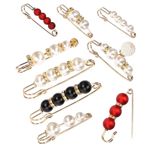 Beaupretty 9 Stück Teiliges Perlen Cardigan Clips Leichte Einfach zu Verwendende Broschen für Damen Vielseitige Kragen und Schalhalter Modische Kleidungsklammern zum Fixieren von Pullovern von Beaupretty